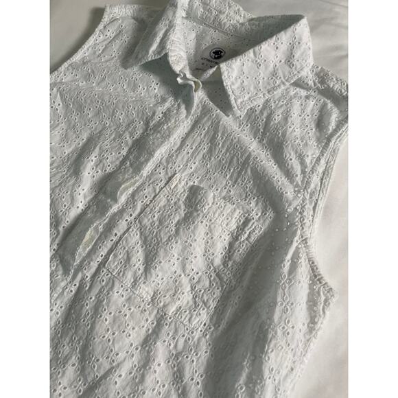 Southern Proper White Eyelit button up SZ Large - Picture 2 of 7